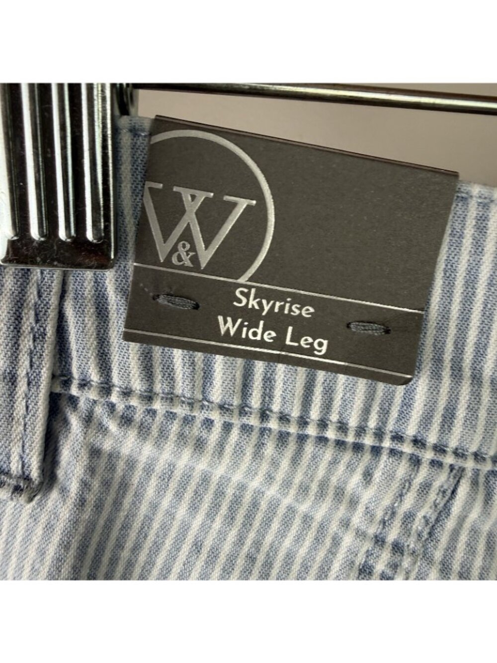 Wit & Wisdom Skyrise Wide Leg Pants Womens Size 6 Blue Pinstripe NWT Trouser - Picture 6 of 8